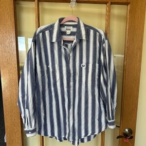 OVO Classic Blue and White Striped Shirt